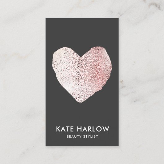モダンバラ金ゴールドハートブラックメイクアップアーティスト 名刺 (正面)