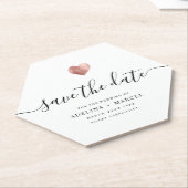 モダンバラ金ゴールドハート日付の保存 ペーパーコースター (アングル)