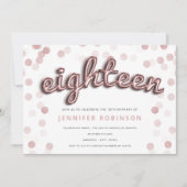 モダンバラ金ゴールドバルーングリッター18誕生日 招待状 (正面)