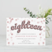 モダンバラ金ゴールドバルーングリッター18誕生日 招待状 (スタンド正面)