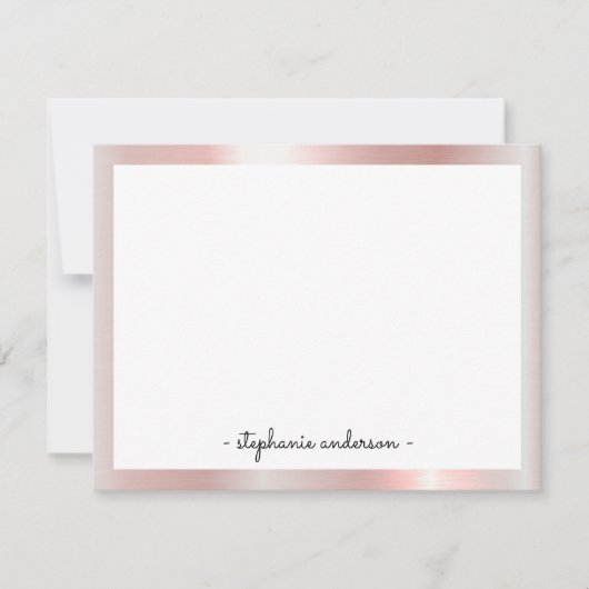 モダンバラ金ゴールドパーソナライズされた文具 ノートカード (正面)