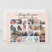 モダンバラ金ゴールドピンクエレガントのスクリプトPhoto Collage シーズンカード (正面)