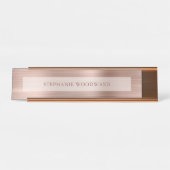 モダンバラ金ゴールドフェイクブラシ付き金属箔 デスクネームプレート (正面)