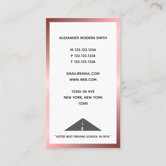 モダンバラ金ゴールドフェイク運転学校 名刺 (裏面)