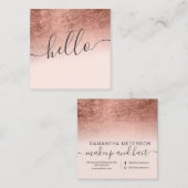 モダンバラ金ゴールドフォイルグラデーション赤面ピンクハロー スクエア名刺 (正面/裏面)