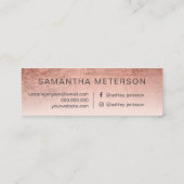 モダンバラ金ゴールドフォイルグラデーション赤面化粧毛髪 スキニー名刺 (裏面)