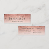 モダンバラ金ゴールドフォイルグラデーション赤面化粧毛髪 スキニー名刺 (正面/裏面)