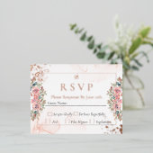 モダンバラ金ゴールドフォイルrsvp結婚s 箔シーズンポストカード (立ち正面)