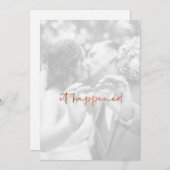 モダンバラ金ゴールドフォトたった今結婚しました披露宴 招待状 (正面/裏面)