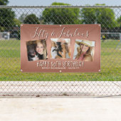 モダンバラ金ゴールドフォトコラージュ50誕生日 横断幕 (インサイチュ)