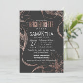 モダンバラ金ゴールドフローラスケッチバチェロレッテ 招待状 (スタンド正面)