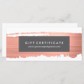 モダンバラ金ゴールドブラシストロークのギフト証明書 (正面/裏面)