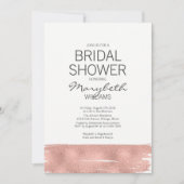 モダンバラ金ゴールドブラシストロークブライダルシャワーカード 招待状 (正面)