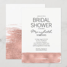 モダンバラ金ゴールドブラシストロークブライダルシャワーカード