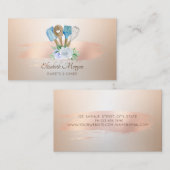 モダンバラ金ゴールドブラシストロークベーカリーハンドツール 名刺 (正面/裏面)