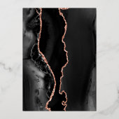 モダンバラ金ゴールドブラックアゲ結婚ート 箔招待状 (裏面)