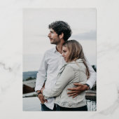 モダンバラ金ゴールドブラックイニシャル4枚結婚の写真 箔招待状 (裏面)