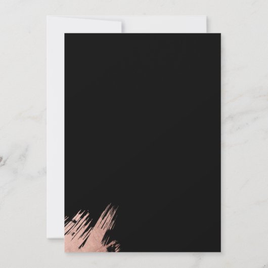 モダンバラ金ゴールドブラックフレームタイポグラフィ結婚ズ 招待状 (裏面)