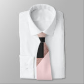 モダンバラ金ゴールドブラック赤面ピンクジオメトリック ネクタイ (タイ)