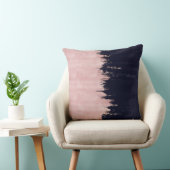 モダンバラ金ゴールドブルーブラシストローク抽象芸術絵を描 クッション (椅子)