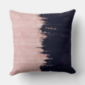 モダンバラ金ゴールドブルーブラシストローク抽象芸術絵を描 クッション (裏面)