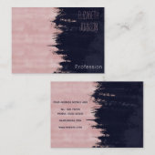 モダンバラ金ゴールドブルーブラシストローク抽象芸術絵を描 名刺 (正面/裏面)