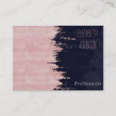 モダンバラ金ゴールドブルーブラシストローク抽象芸術絵を描 名刺 (正面)