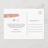 モダンバラ金ゴールドブ結婚ラシありがとうはがき ポストカード (裏面)