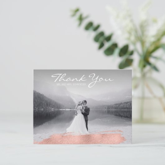 モダンバラ金ゴールドブ結婚ラシありがとうはがき ポストカード (スタンド正面)