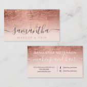 モダンバラ金ゴールドホイルグラデーション赤面メイクアップ毛 名刺 (正面/裏面)