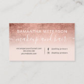 モダンバラ金ゴールドホイルグラデーション赤面メイクアップ毛 名刺 (裏面)