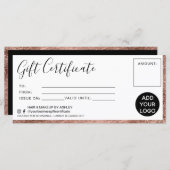 モダンバラ金ゴールドホイルシンプルギフト証明書ロゴ (正面/裏面)