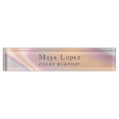 モダンバラ金ゴールドホログラフィックイベントプランナー デスクネームプレート (正面)