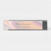 モダンバラ金ゴールドホログラフィックイベントプランナー デスクネームプレート (正面)