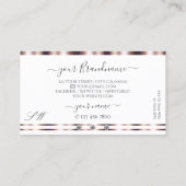 モダンバラ金ゴールドホワイトダきらめくウンズイニシャル 名刺 (裏面)