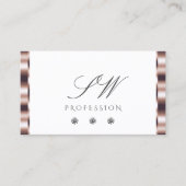 モダンバラ金ゴールドホワイトダきらめくウンズイニシャル 名刺 (正面)