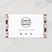 モダンバラ金ゴールドホワイトダイヤきらめくモンド追加ロゴ 名刺 (正面)