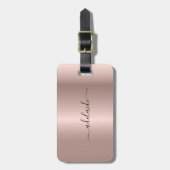 モダンバラ金ゴールドモノグラムシックガーリースクリプト名 ラゲッジタグ (正面縦)