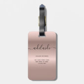 モダンバラ金ゴールドモノグラムシックガーリースクリプト名 ラゲッジタグ (裏面縦)