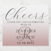 モダンバラ金ゴールドモノグラム結婚式の引き出物 スパークリングワインラベル (シングルラベル)