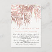 モダンバラ金ゴールドヤシの木の詳細結婚の エンクロージャーカード (正面)