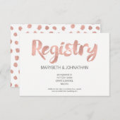 モダンバラ金ゴールドラブ結婚のレジストリカード エンクロージャーカード (正面/裏面)