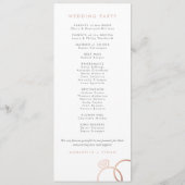 モダンバラ金ゴールドリングや輪カスタムウェディングプログラム プログラム (裏面)