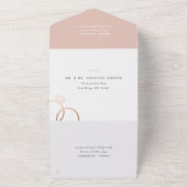 モダンバラ金ゴールドリングや輪結婚赤面 オールインワン招待状 (外側)