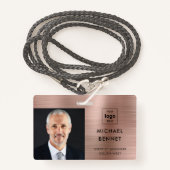 モダンバラ金ゴールド会社の写真ID バッジ (正面ランヤード)