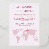 モダンバラ金ゴールド先パスポ結婚ートの招待 箔招待状 (裏面)