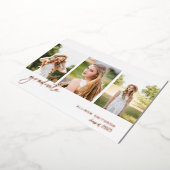 モダンバラ金ゴールド写真卒業 箔招待状 (回転した状態)