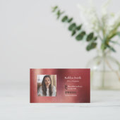 モダンバラ金ゴールド写真QRコードプロフェッショナル 名刺 (スタンド正面)