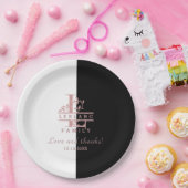 モダンバラ金ゴールド分カスタム割モノグラムL ペーパープレート (パーティー)