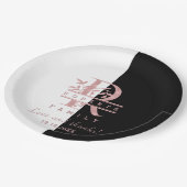 モダンバラ金ゴールド分カスタム割モノグラムR ペーパープレート (アングル)